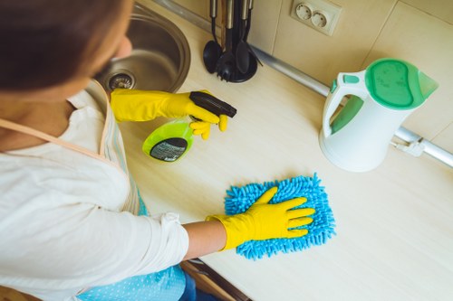 Professional hard floor cleaning for a busy property in E1