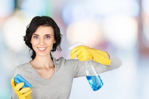 A cleaning team maintaining shared communal areas in an E1 building