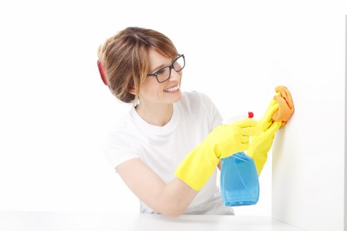Washroom and kitchen cleaning for a local business premises in E1