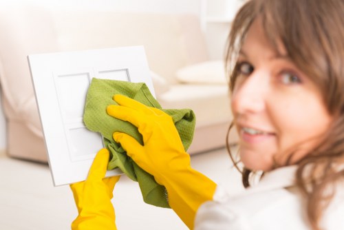 Detailed post-construction cleaning of kitchen surfaces and fittings in East London